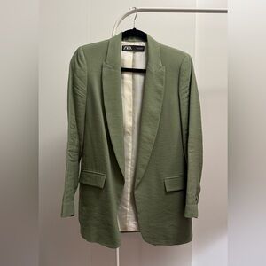 Zara Sage Green Tailored Blazer